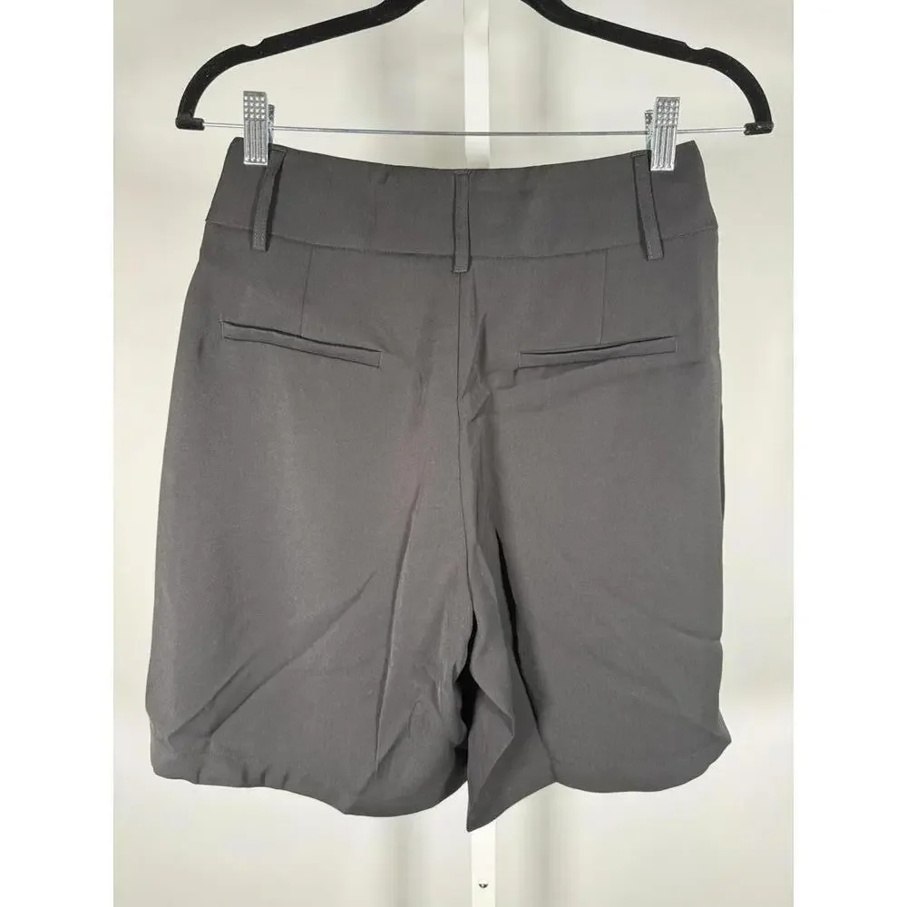 NWT Halara Black High Waisted Pleated Shorts Dressy Casual Size Small - Picture 3 of 5
